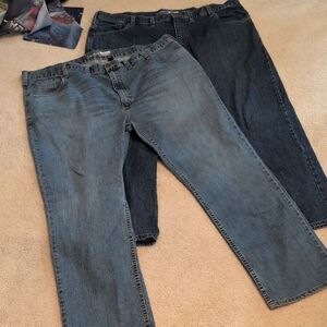 Carhartt Men's Relaxed Fit Jeans - Light Blue and Dark Blue